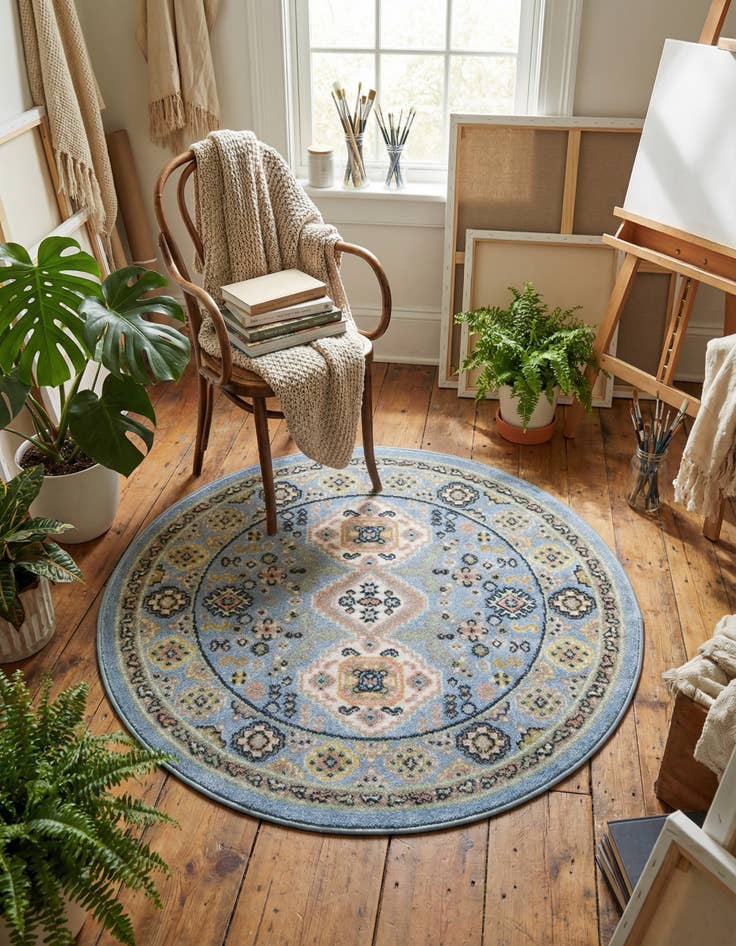 Detail image of 3' 3 x 3' 3 Kamala Washable Round Rug