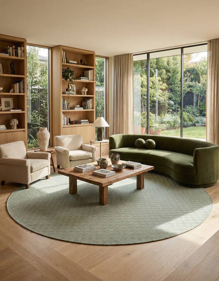 Detail image of 12' x 12' Geo Trellis Flatweave Round Rug