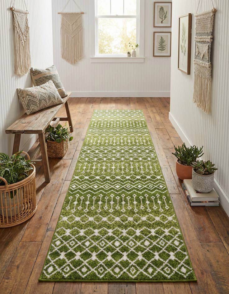 Detail image of 2' 7 x 10' Moroccan Trellis Runner Rug