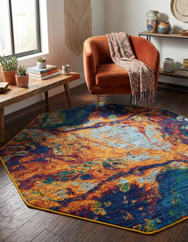 Detail image of 5' 3 x 5' 3 Calypso Octagon Rug