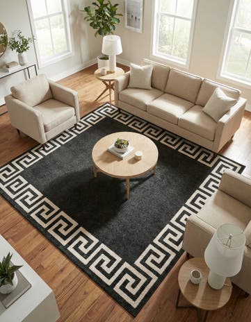 Charcoal Hera Square Rug