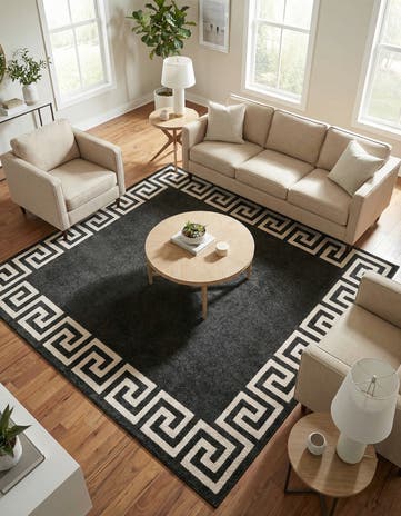 Charcoal Hera Square Rug