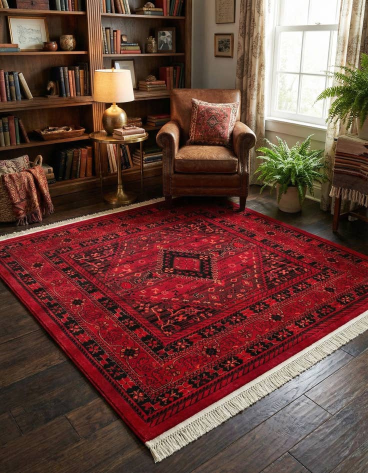 Detail image of 6' x 6' Bokhara Square Rug