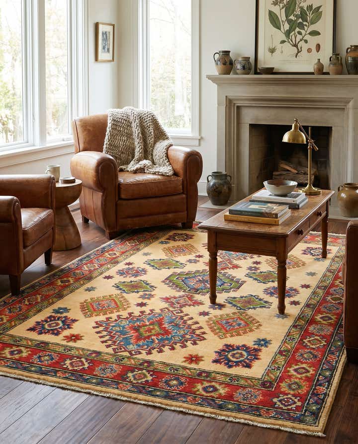 4' 1 x 6' 3 Hand Knotted Kazak Rug