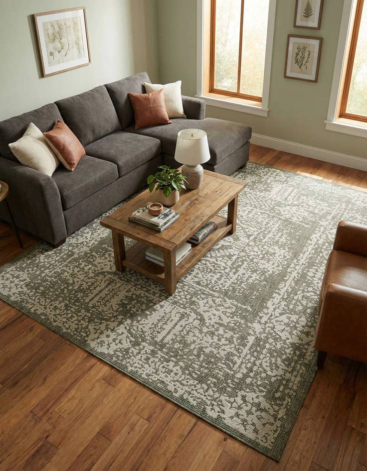 Detail image of 7' 10 x 10' Washable Traditional Indoor / Outdoor Rug