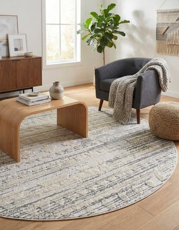 Sandy Beige Arlo Round Rug