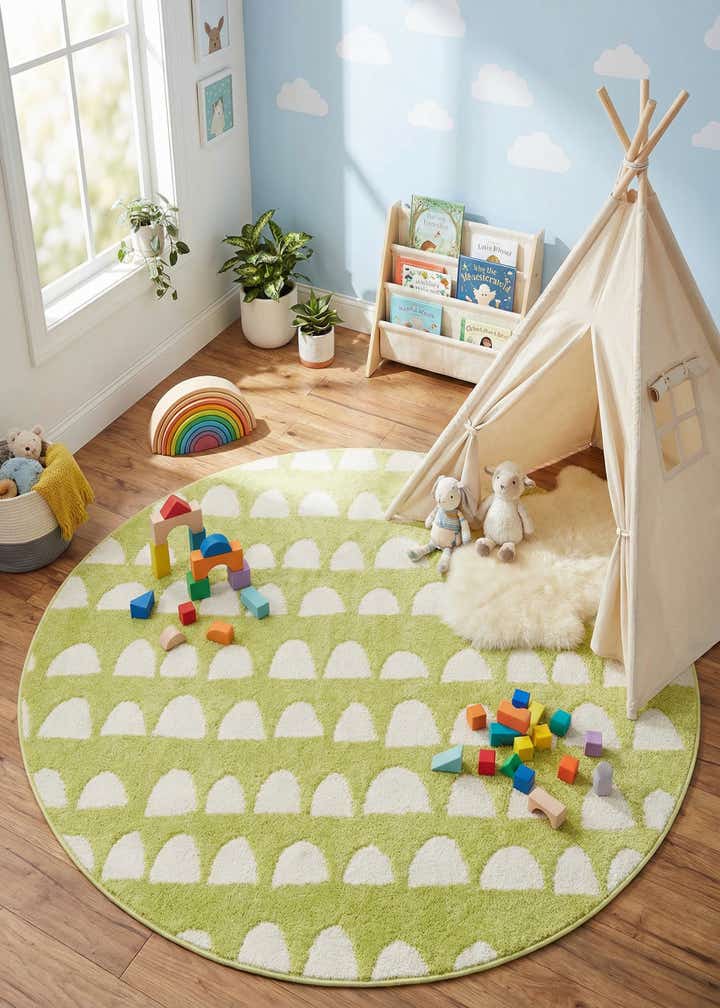 5' x 5' Whimsy Kids Round Rug