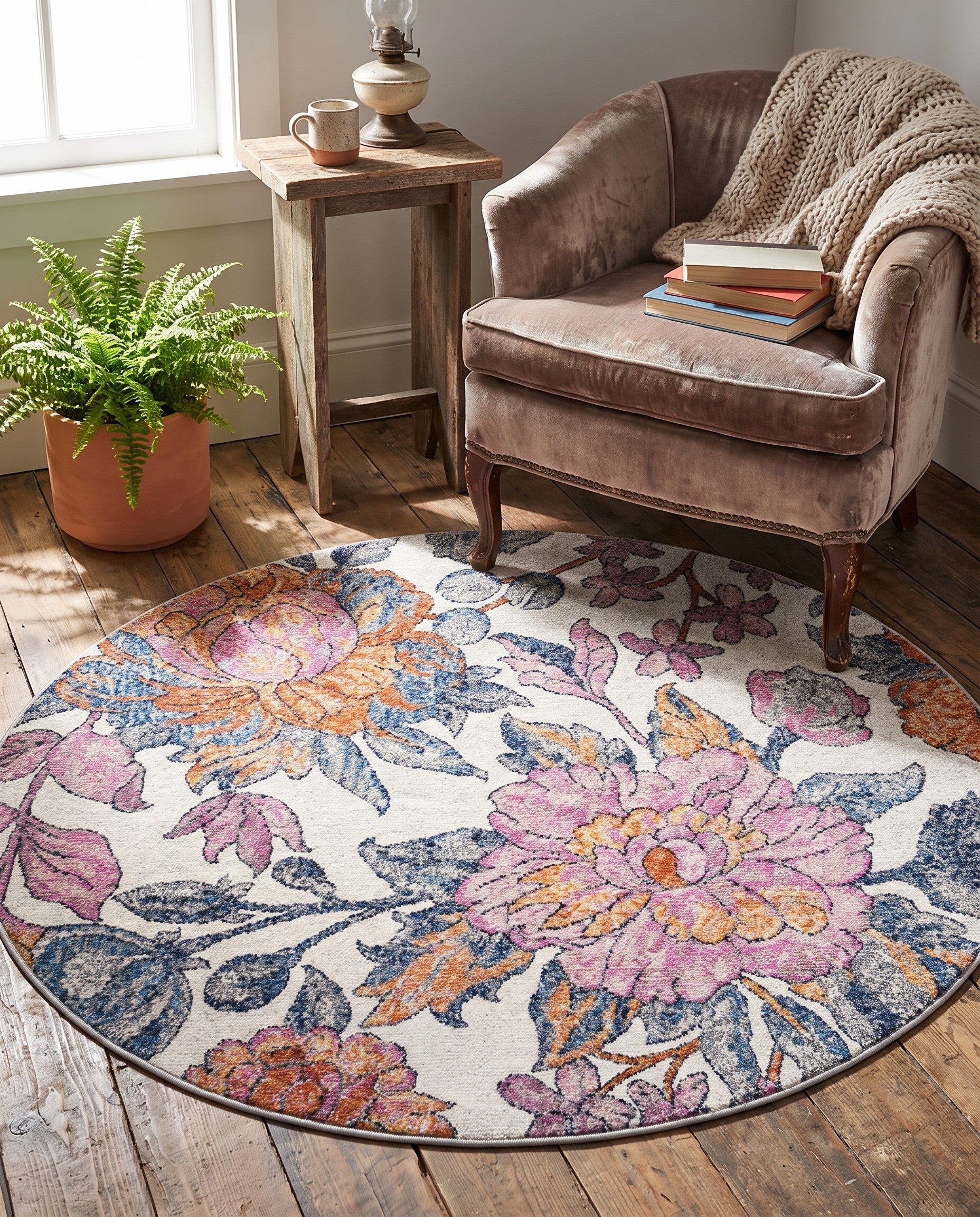 100cm x 100cm Blossom Round Rug