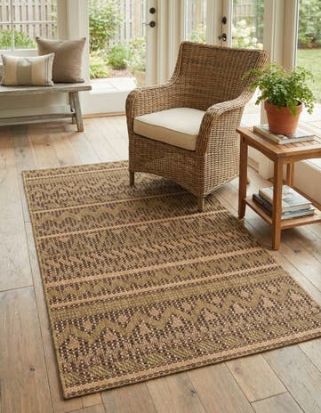 3' 3 x 5' Easy-Clean Modern Indoor / Outdoor Rug
