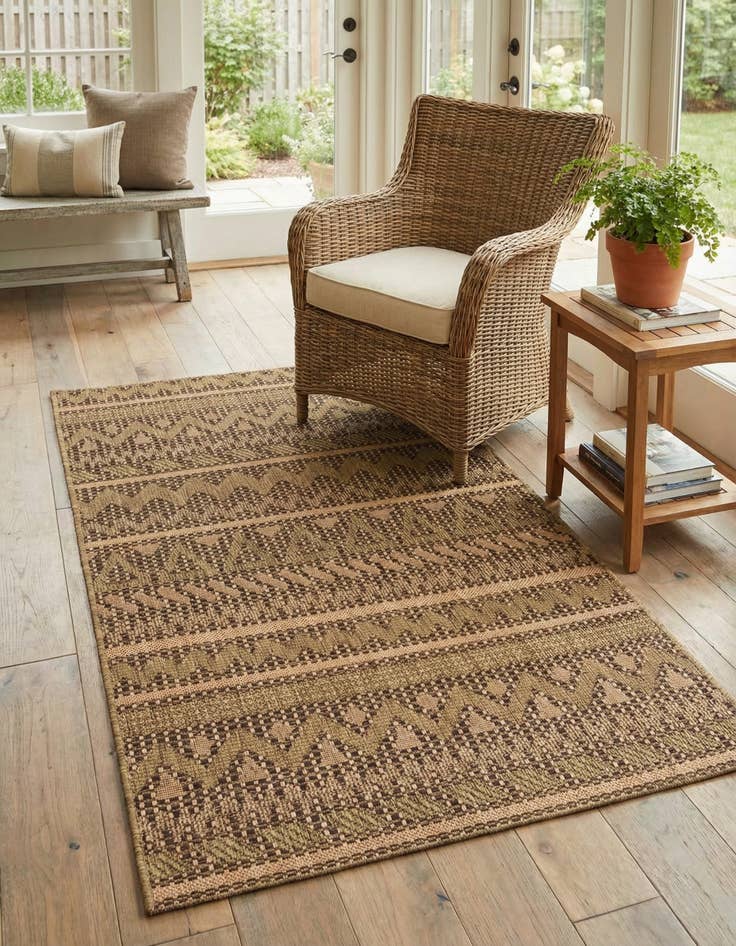 Detail image of 3' 3 x 5' Washable Modern Indoor / Outdoor Rug
