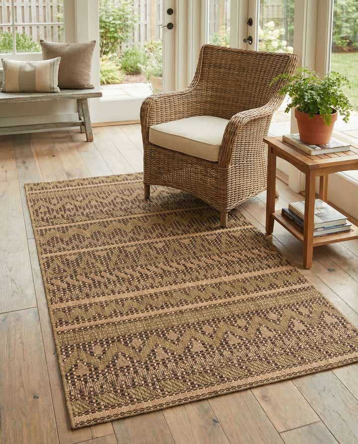 3' 3 x 5' Easy-Clean Modern Indoor / Outdoor Rug