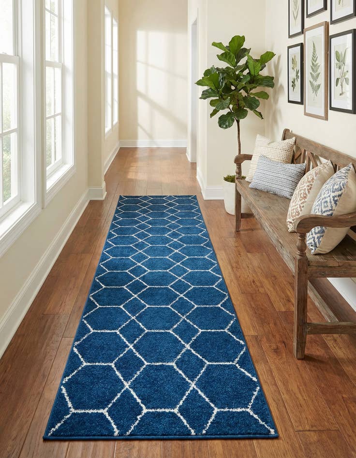 Detail image of 2' x 10' Trellis Frieze Runner Rug