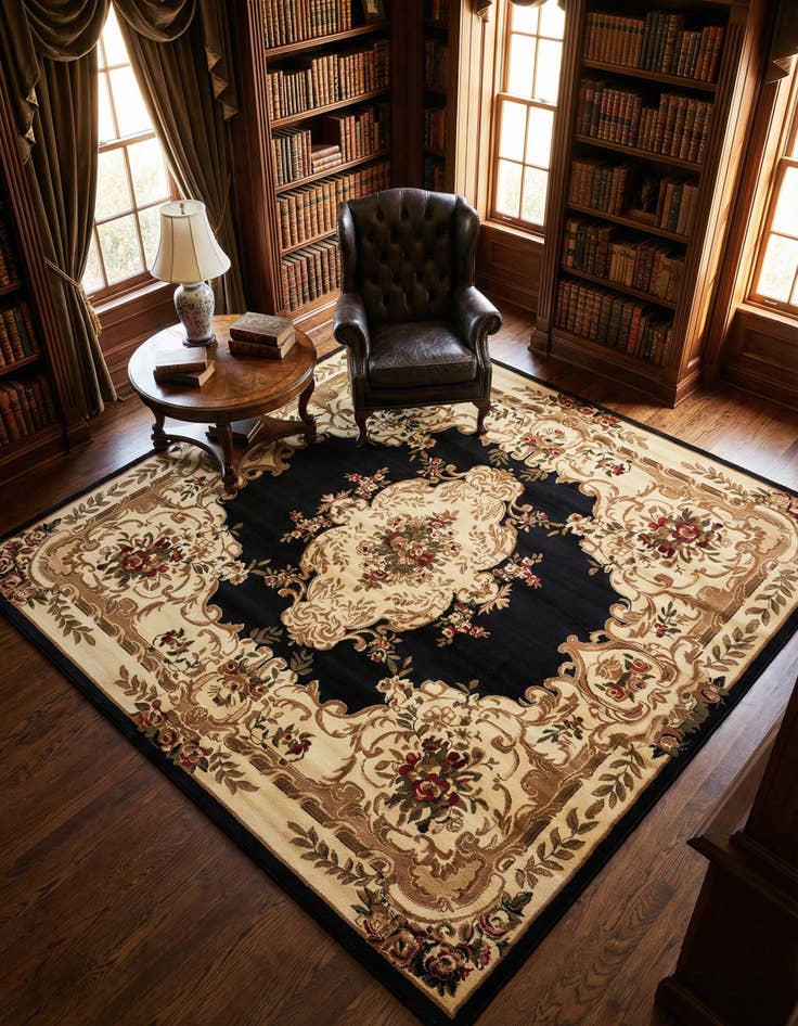 Detail image of 10' x 10' Classic Aubusson Square Rug
