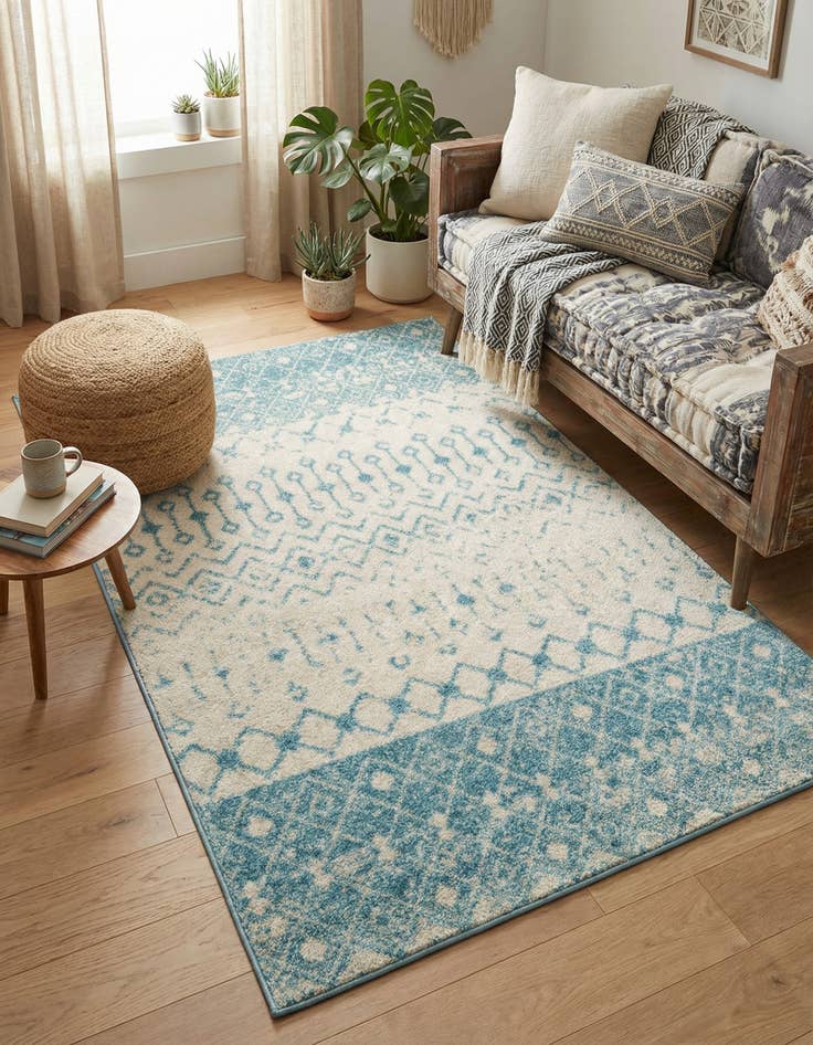 Detail image of 4' x 6' Moroccan Trellis Rug