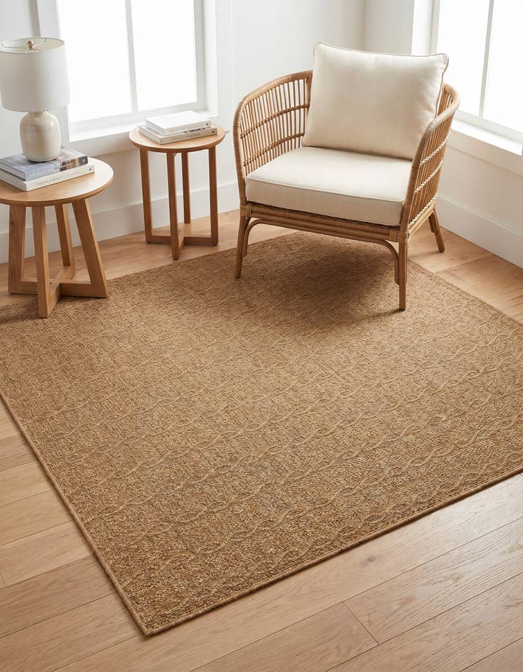Detail image of 6' x 6' Easy-Clean Modern Indoor / Outdoor Square Rug