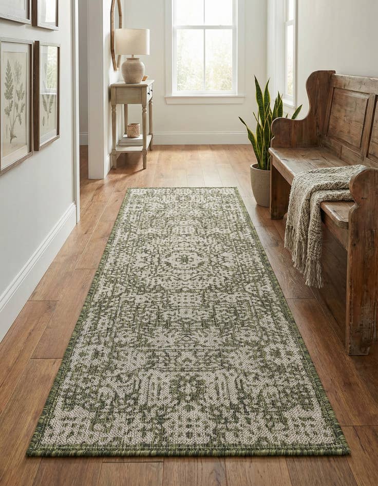 Detail image of 2' x 6' Washable Traditional Indoor / Outdoor Runner Rug