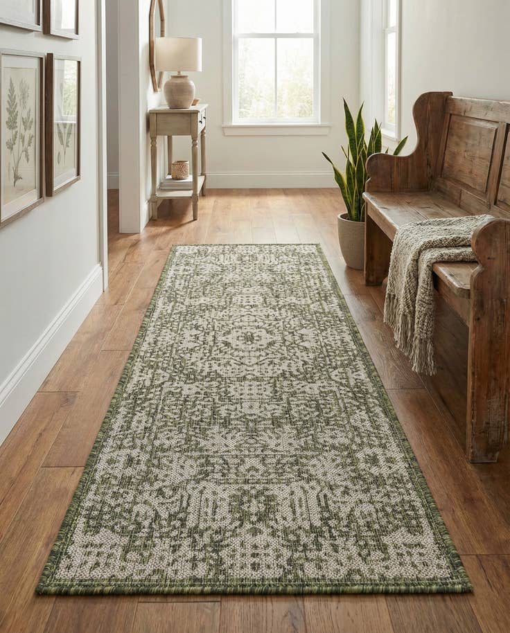 Detail image of 2' x 6' Easy-Clean Traditional Indoor / Outdoor Runner Rug