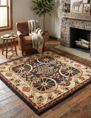 Black Pioneer Square Rug