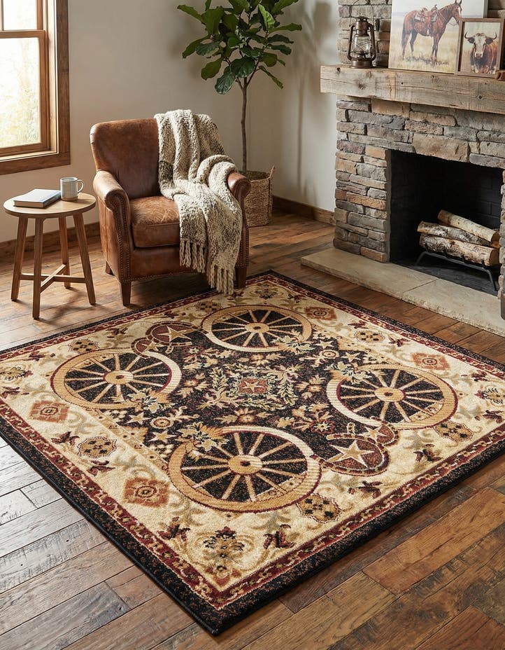 5' 3 x 5' 3 Pioneer Square Rug