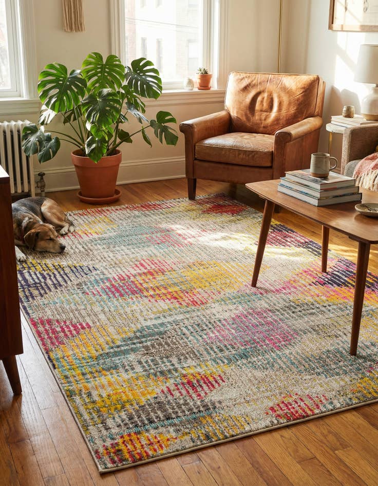 Detail image of 4' x 6' Washable Theia Rug