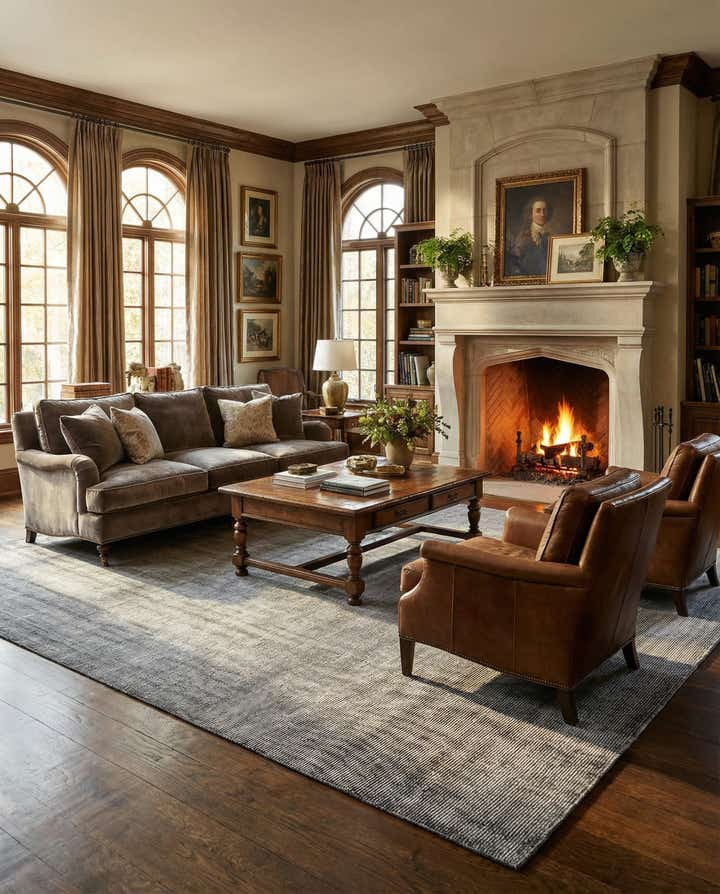 10' x 14' 1 Hand Woven Jill Zarin English Manor Farmhouse Wool Rug