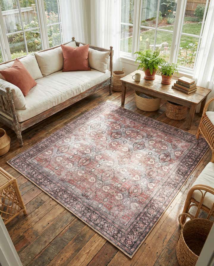 7' 10 x 7' 10 Washable Timeless Square Rug