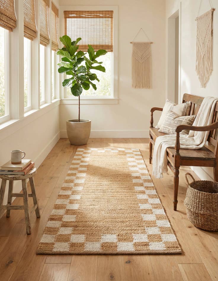 Detail image of 2' 7 x 8' Hand Woven Laurel Handwoven Jute Runner Rug