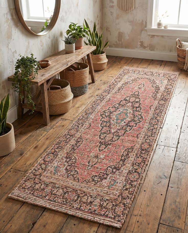 Detail image of 2' 2 x 8' Chenille Jute Runner Rug