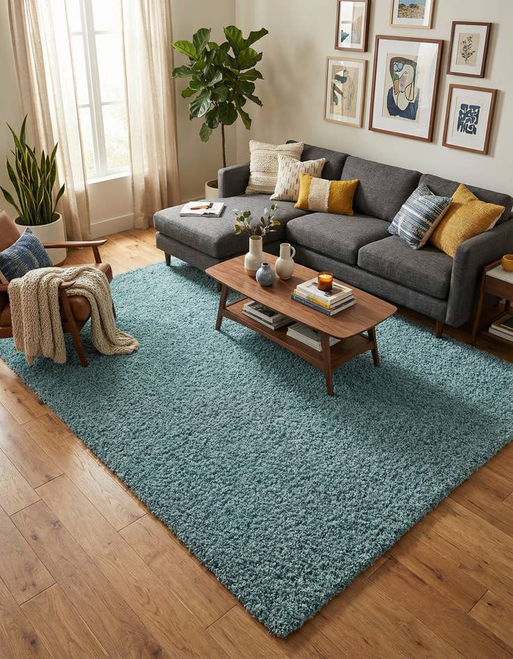 Detail image of 7' 10 x 11' Solid Shag Rug