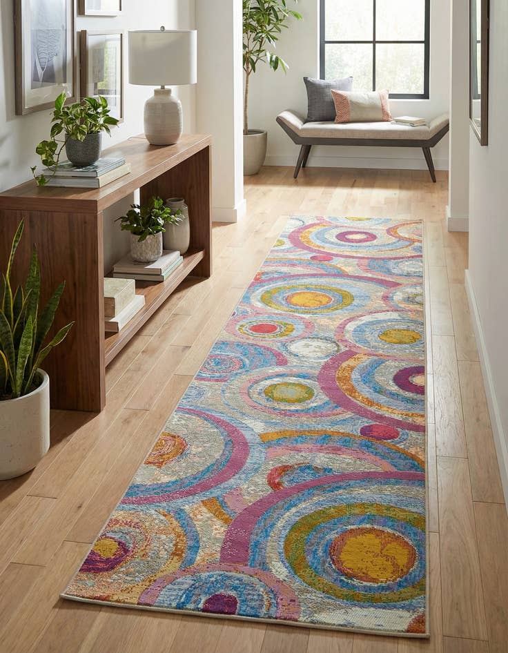 Detail image of 2' 7 x 12' Easy-Clean Modern Indoor / Outdoor Runner Rug