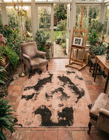 5' 7 x 6' 6 Hand Knotted Ultra Vintage Persian Wool Square Rug