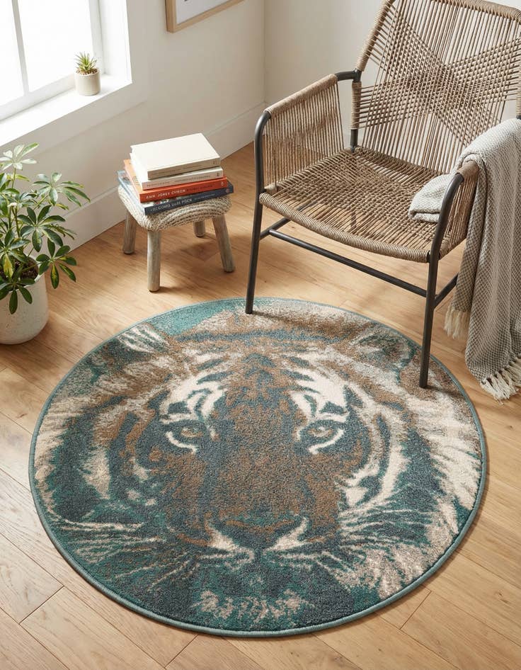 Detail image of 3' x 3' Safari Round Rug