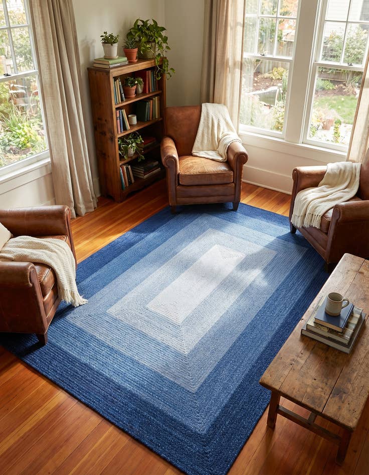 Detail image of 7' 10 x 10' Handmade Hand Braided Wool Rug