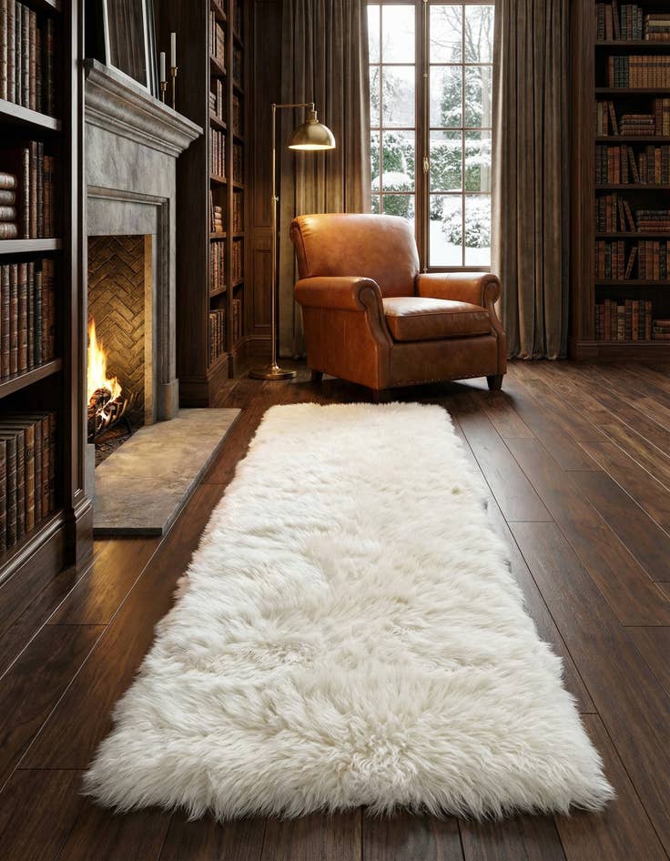 Detail image of 2' x 6' Sheepskin Runner Rug