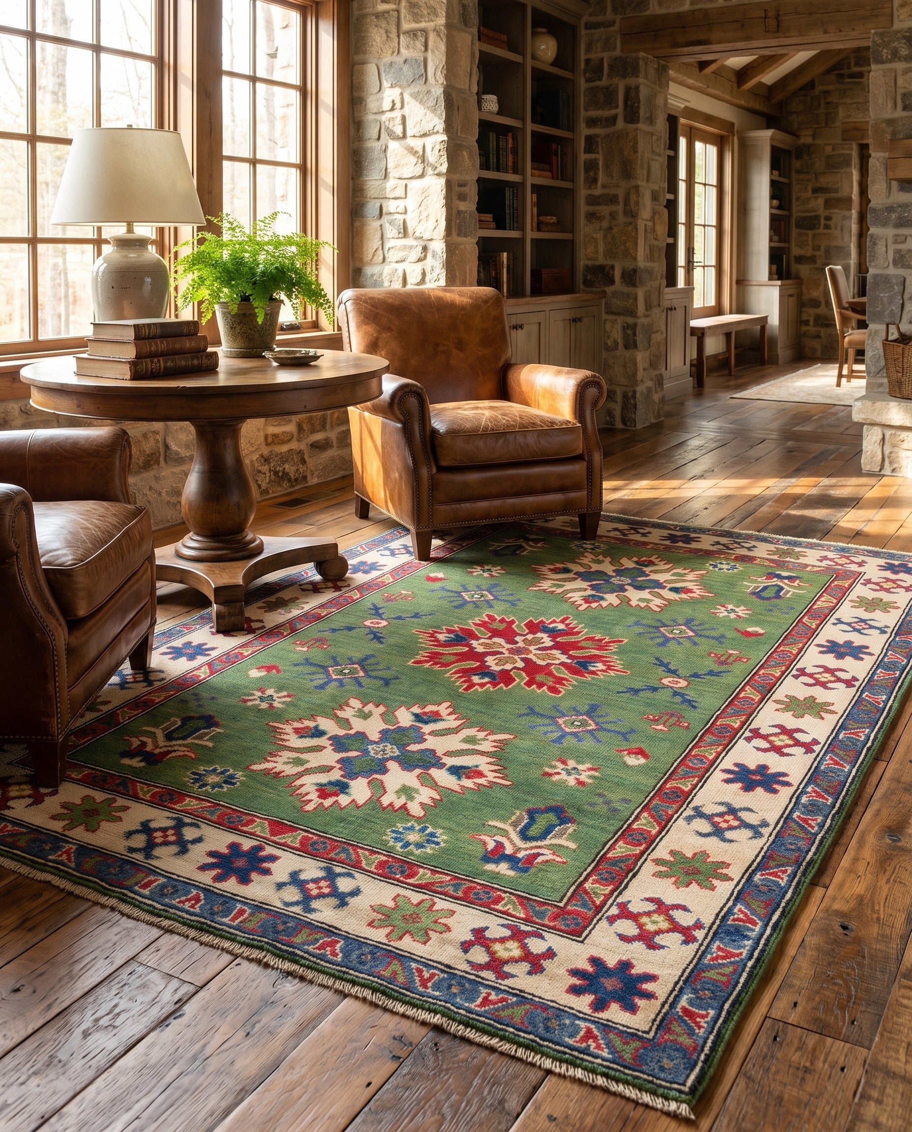 Detail image 3 of 12: 4' 1 x 5' 10 Hand Knotted Kazak Rug