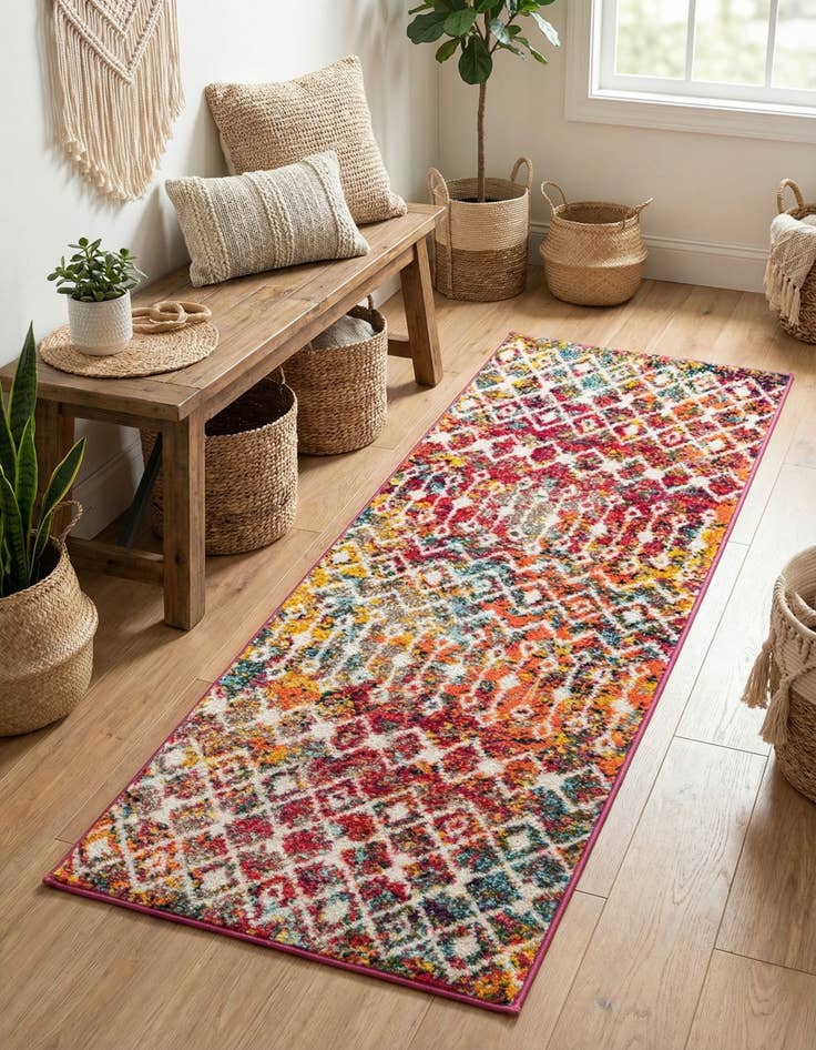 Detail image of 2' x 5' Moroccan Trellis Runner Rug