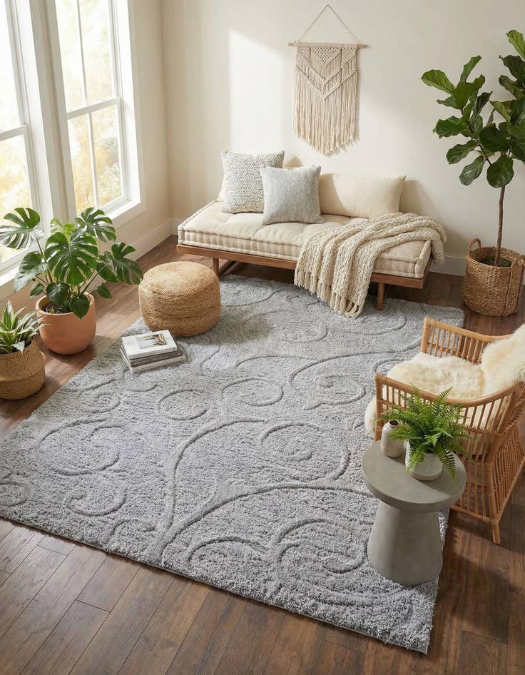 Detail image of 8' x 10' Botanical Shag Rug