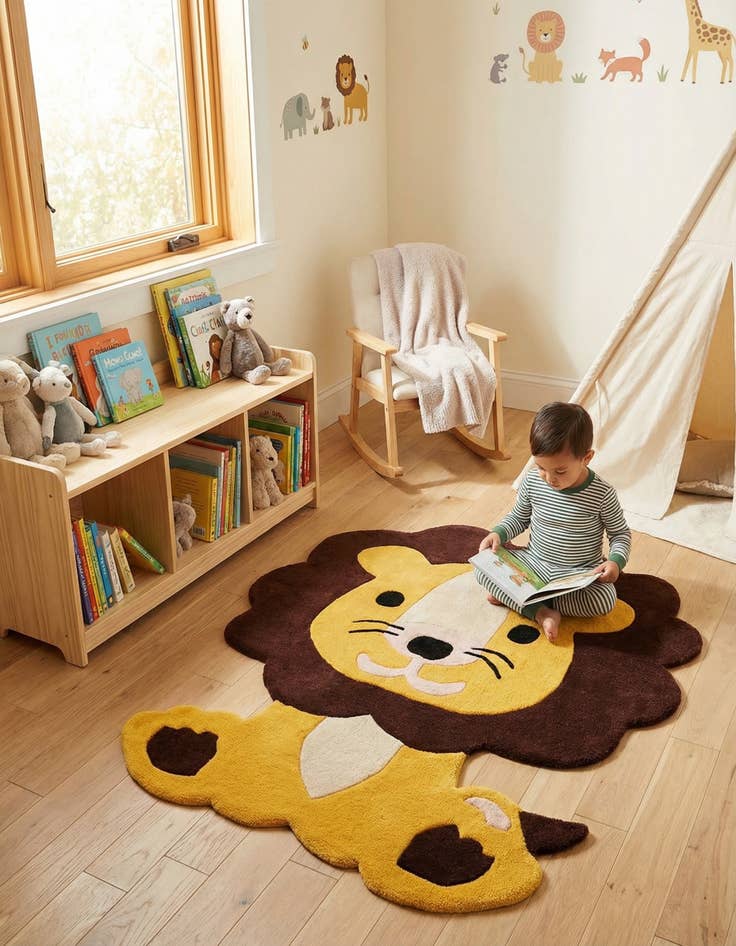 Detail image of 3' 6 x 4' 1 Playtime Kids Wool Freeform Rug