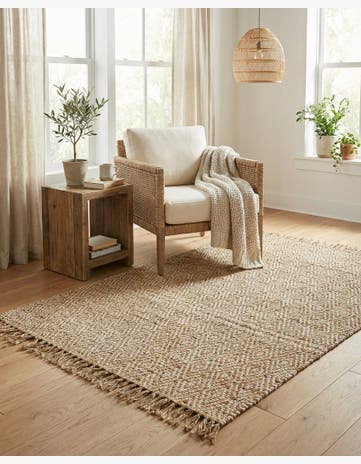 Natural Hand Woven Braided Jute Rug