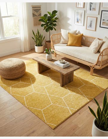 7' x 7' Lattice Frieze Square Rug