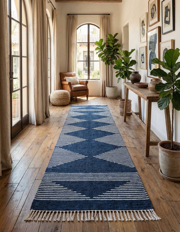 Detail image of 2' 11 x 16' 1  Hand Woven Chindi Cotton Runner Rug