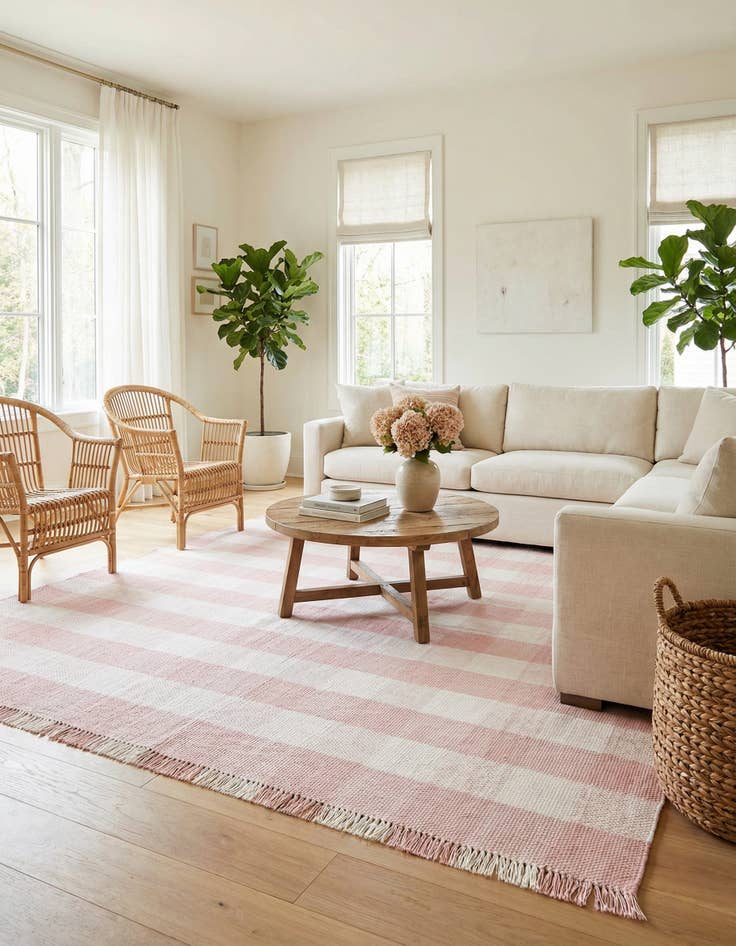 Detail image of 10' x 14' Eco Plaid   Washable Indoor / Outdoor Rug