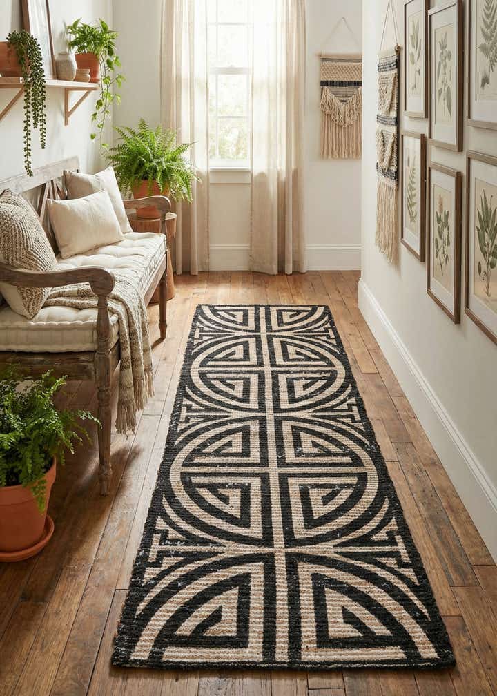 2' 2 x 6' 1 Hand Woven Chenille Jute Runner Rug