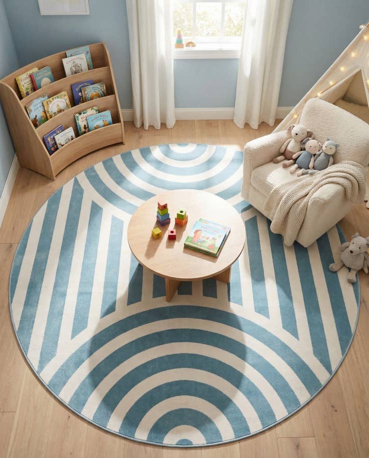 Detail image of 7' 10 x 7' 10 Whimsy Kids Round Rug