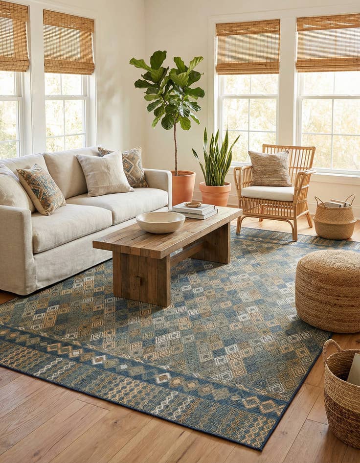 Detail image of 9' x 12'  Washable Baja Indoor / Outdoor Rug