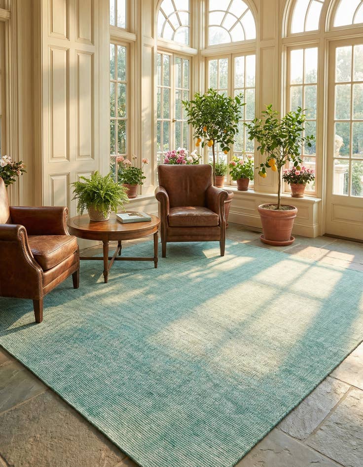 Detail image of 10' x 10'  Hand Woven Jill Zarin English Manor Farmhouse Wool Square Rug