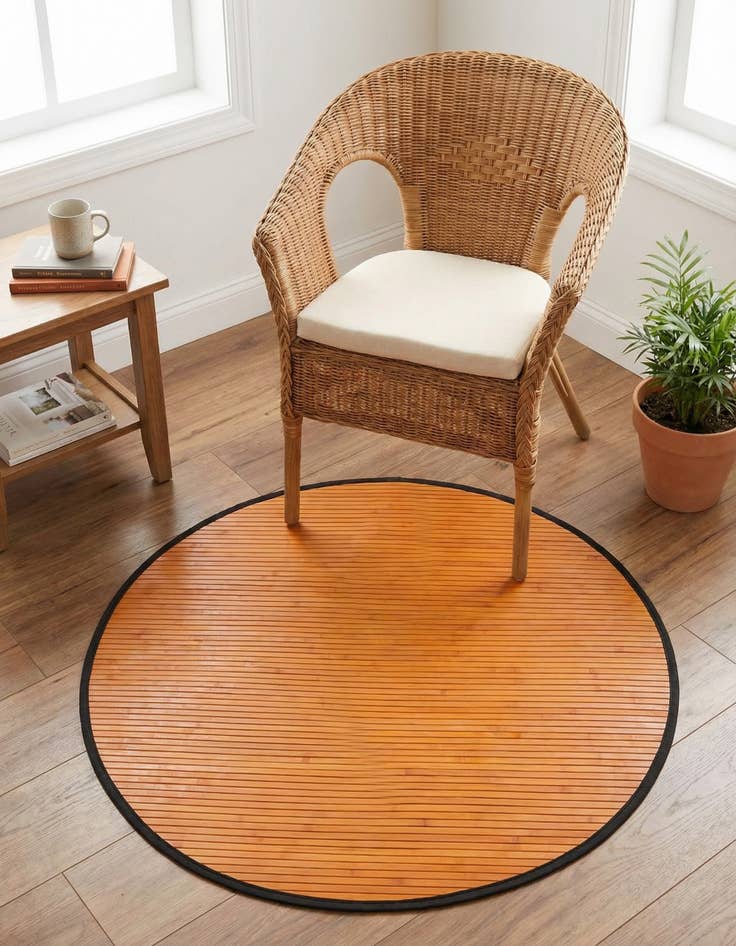 Detail image of 3' 3 x 3' 3 Bamboo Round Rug