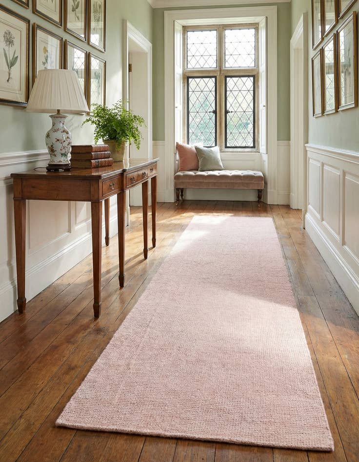 Detail image of 2' x 9' 10 Hand Woven Jill Zarin English Manor Farmhouse Wool Runner Rug