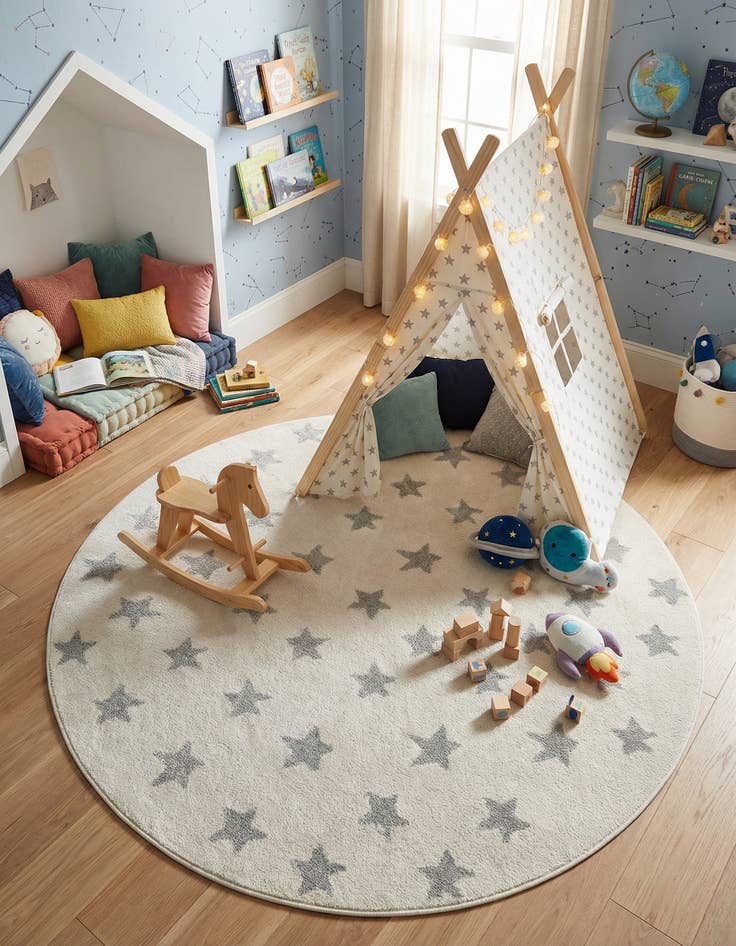 Detail image of 5' x 5' Whimsy Kids Round Rug