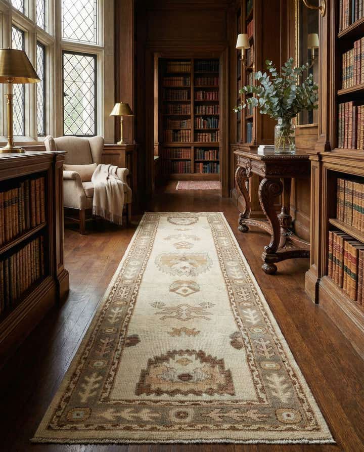 2' 10 x 10' 6 Hand Knotted Oushak Wool Runner Rug